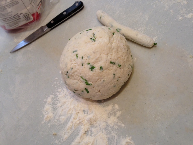 gnocchi dough and log
