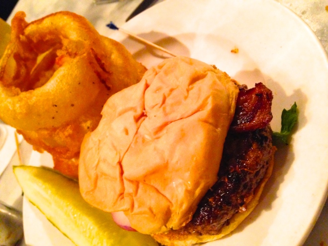 Burger Up blue burger w Benton's Bacon 