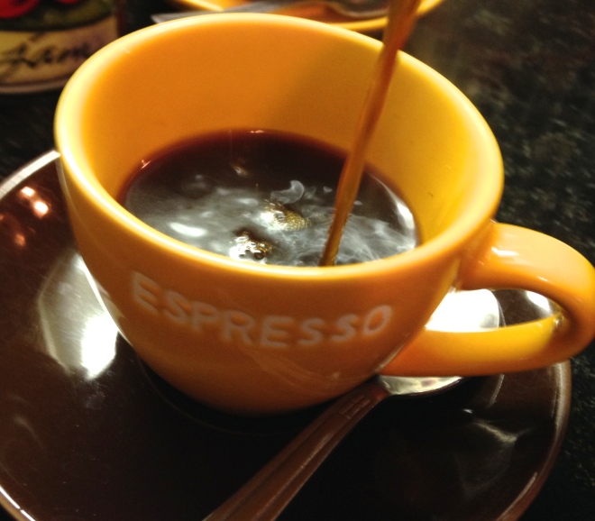 pour your espresso