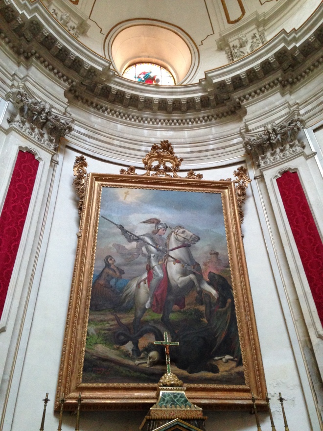 San Giorgio interior w portrait of Saint George
