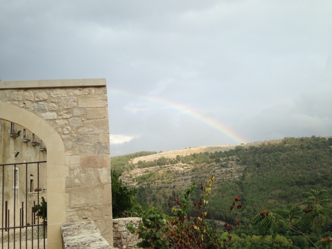 rainbow at hotel in Ragusa Ibla